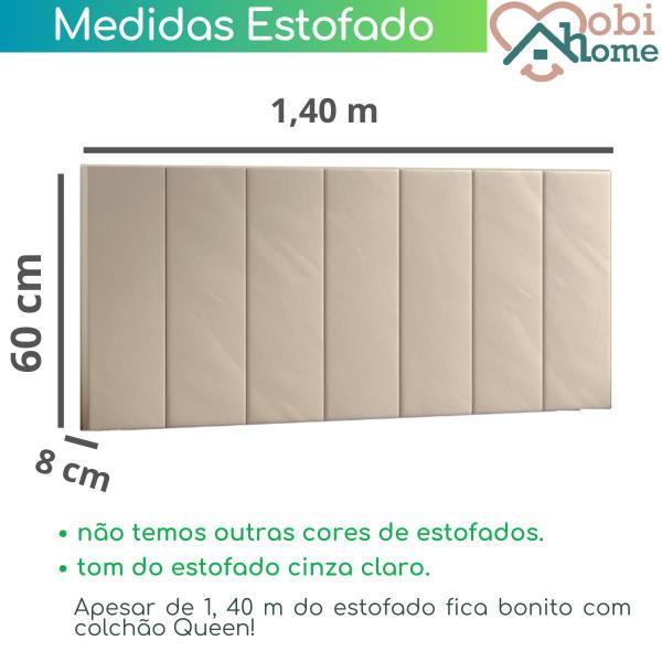 Imagem de Cabeceira Box Casal Queen Mesa De Cabeceira Painel Ripado 