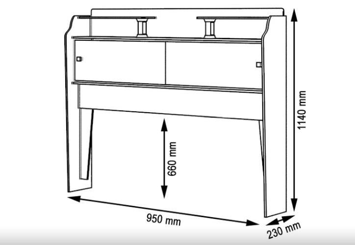 Imagem de Cabeceira box Solteiro 0,88cm Elisa Malbec - Framar Móveis