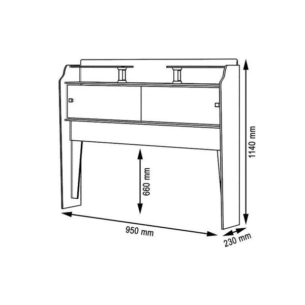 Imagem de Cabeceira box Solteiro 0,88cm Elisa Malbec ou Malbec/Off White - Framar Móveis