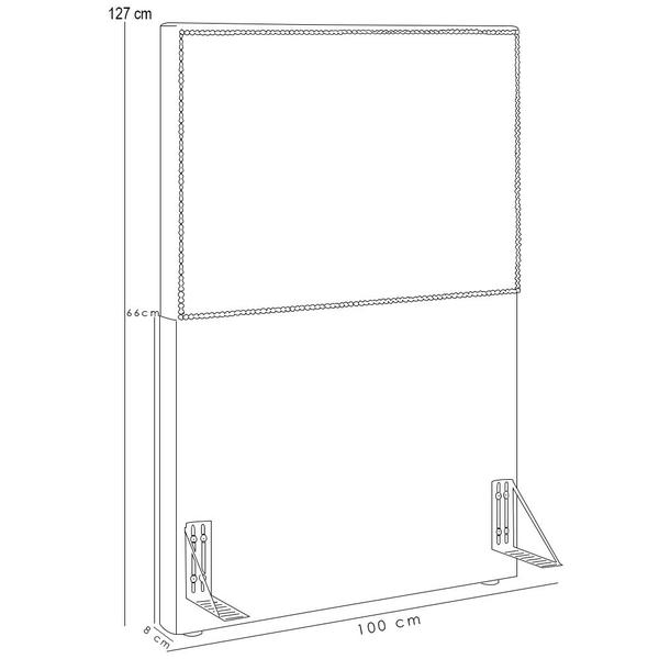 Imagem de Cabeceira Box Solteiro Com Tachas 100 cm Vicenza L02 Bouclê Creme - Lyam Decor