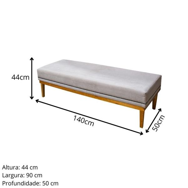 Imagem de Cabeceira + Calçadeira Bela 140 cm Suede Bege