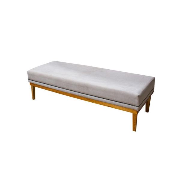 Imagem de Cabeceira + Calçadeira Bela 195 cm Suede Bege