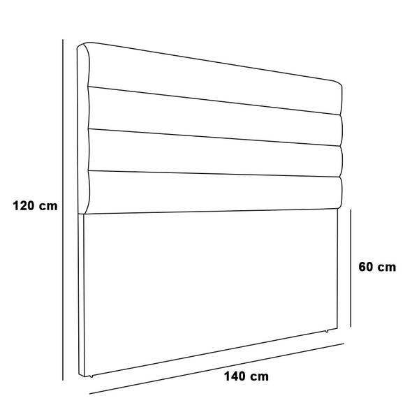 Imagem de Cabeceira California Para Cama Box Casal 140 cm Corano Preto - D'Rossi