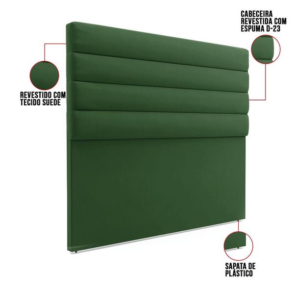 Imagem de Cabeceira California Para Cama Box King 190 cm Suede Verde - D'Rossi