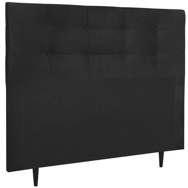 Imagem de Cabeceira Cama Box 140cm Helena Tecido Suede Preto Ísis Estofados