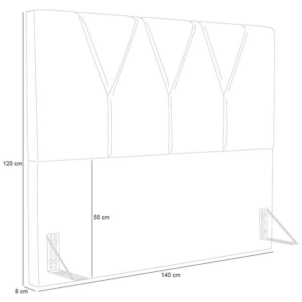 Imagem de Cabeceira Cama Box Casal 140 cm Aurora W01 Bouclê Creme - Lyam Decor