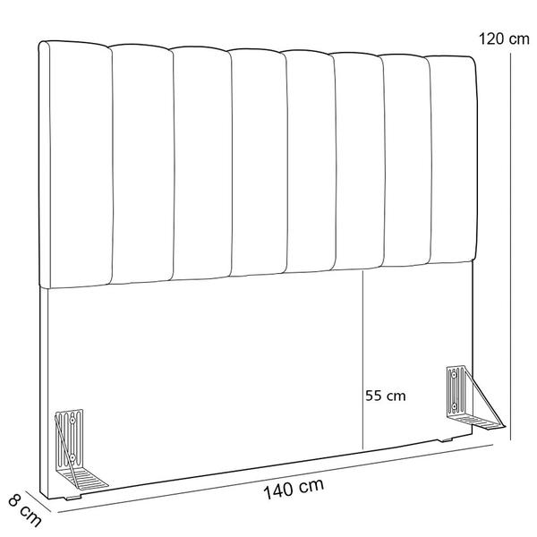 Imagem de Cabeceira Cama Box Casal 140 Cm Dália W01 Facto Preto Metalizado - Lyam Decor