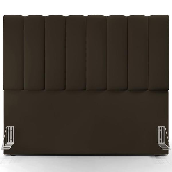 Imagem de Cabeceira Cama Box Casal 140 cm Dália W01 Suede Marrom - Lyam Decor