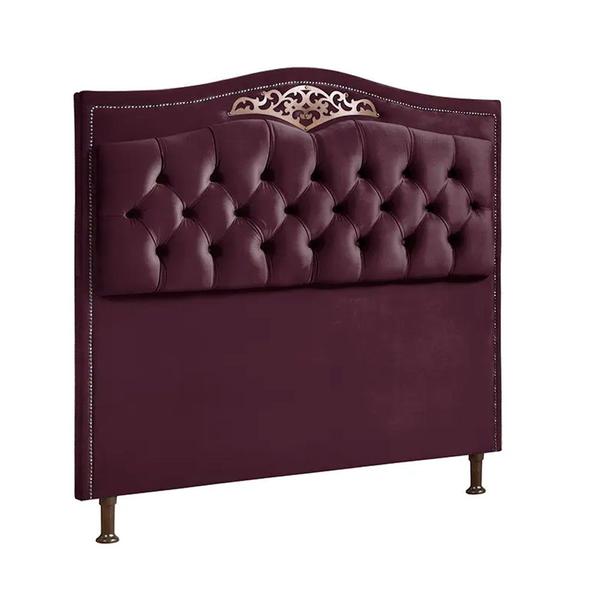 Imagem de Cabeceira Cama Box Casal 140 Cm Estofada Luxor Roxo Holanda Plus Speciale Home