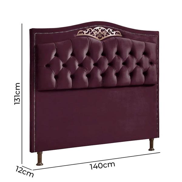 Imagem de Cabeceira Cama Box Casal 140 Cm Estofada Luxor Roxo Holanda Plus Speciale Home