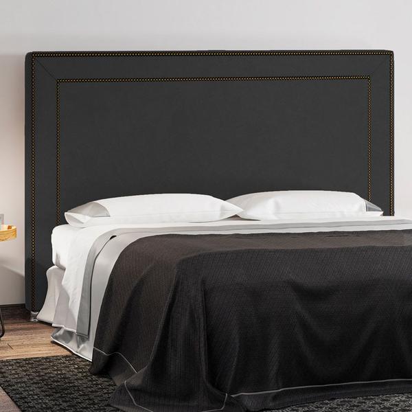 Imagem de Cabeceira Cama Box Casal 140 cm P05 Berlim Veludo Preto - Lyam