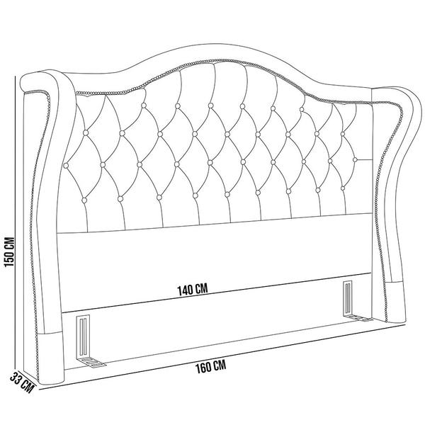 Imagem de Cabeceira Cama Box Casal 140 cm P05 Lisboa Bouclê Mostarda - Lyam Decor