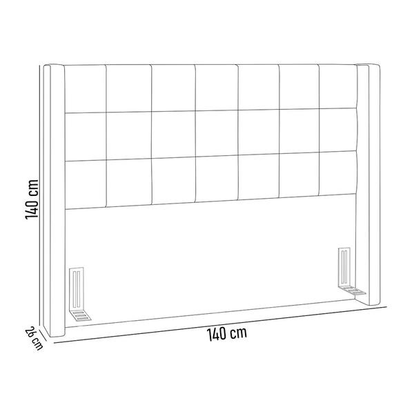 Imagem de Cabeceira Cama Box Casal 140 cm P05 Paris Bouclê Cinza - Lyam Decor