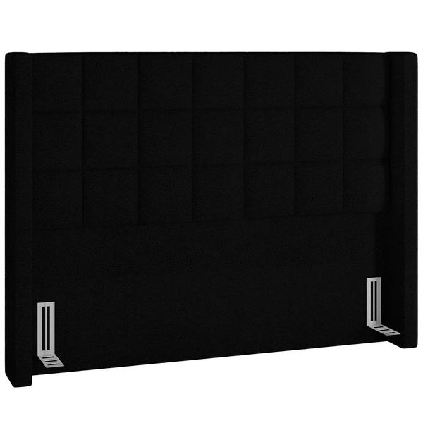 Imagem de Cabeceira Cama Box Casal 140 cm P05 Paris Bouclê Preto - Lyam Decor