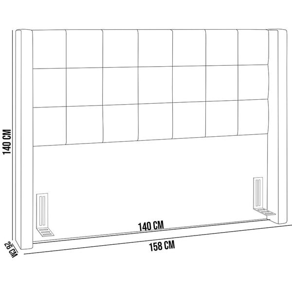 Imagem de Cabeceira Cama Box Casal 140 cm P05 Paris Veludo Marrom - Lyam Decor