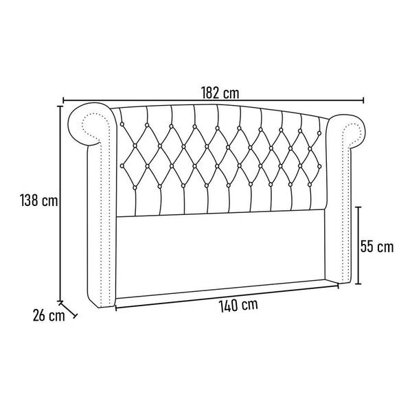 Imagem de Cabeceira Cama Box Casal 140 cm Sofia Bouclê Mostarda - Lyam Decor