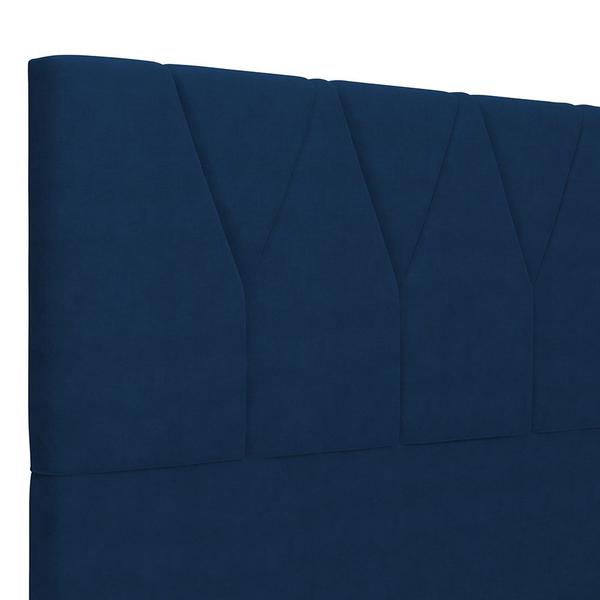 Imagem de Cabeceira Cama Box Casal 140cm Aura Suede W01 Azul - Mpozenato