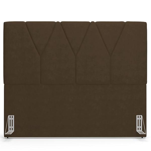 Imagem de Cabeceira Cama Box Casal 140cm Aura Suede W01 Marrom - Mpozenato