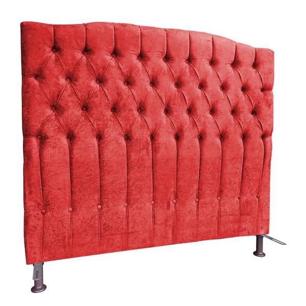 Imagem de Cabeceira Cama Box Casal 140cm Capitonê Sofia Suede Vermelho - Sheep Estofados