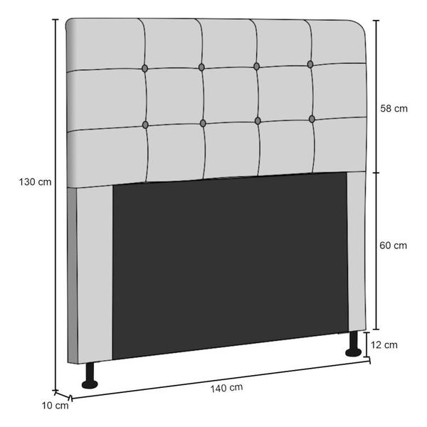 Imagem de Cabeceira Cama Box Casal 140cm D10 Safira Suede Marrom - Mpozenato