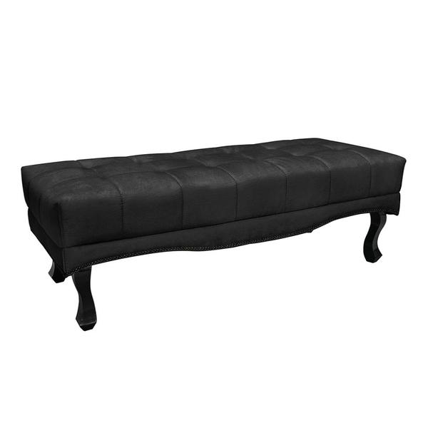 Imagem de Cabeceira Cama Box Casal 140cm e Recamier Vicenza Suede Preto S04 - D'Rossi