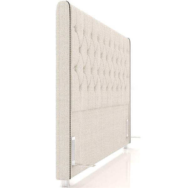 Imagem de Cabeceira Cama Box Casal 140cm Estofada Frizza P05 Linho Creme - Lyam Decor