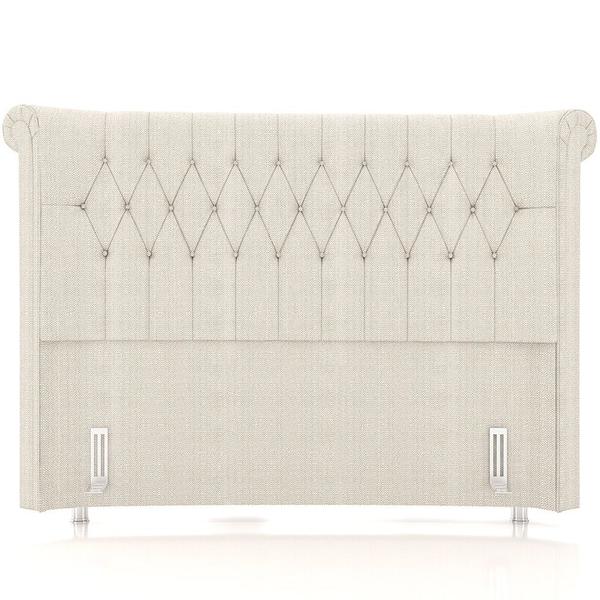 Imagem de Cabeceira Cama Box Casal 140cm Estofada Meora P05 Linho Creme - Lyam Decor