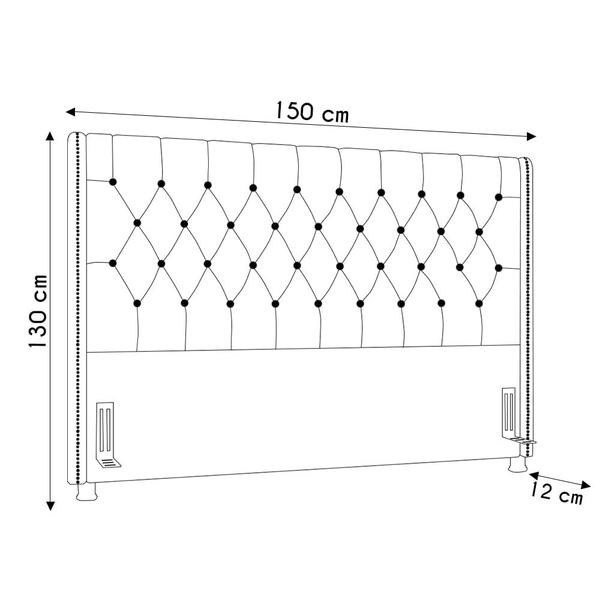 Imagem de Cabeceira Cama Box Casal 140cm Florenza P02 Linho Creme - Mpozenato