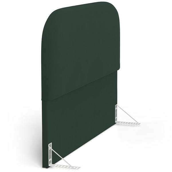 Imagem de Cabeceira Cama Box Casal 140cm Lanna com Puff Recamier Doha W01  Suede Verde Musgo - Lyam Decor