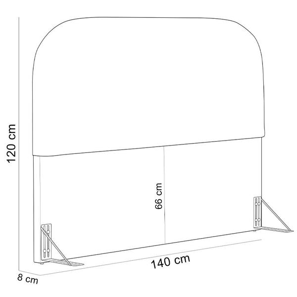 Imagem de Cabeceira Cama Box Casal 140cm Orgânica Lanna W01 Bouclê Cinza - Lyam Decor