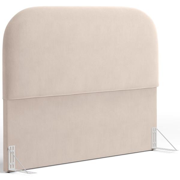 Imagem de Cabeceira Cama Box Casal 140cm Orgânica Lanna W01 Suede Bege - Lyam Decor