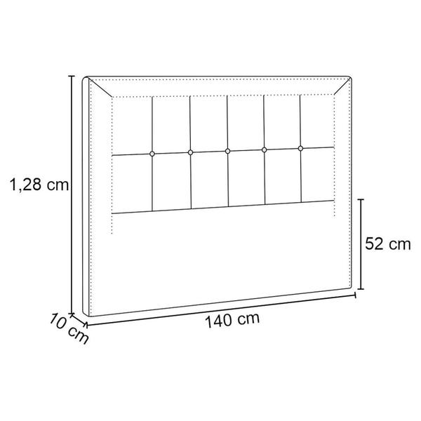 Imagem de Cabeceira Cama Box Casal 140cm Paolla P02 Linho Chumbo - Mpozenato