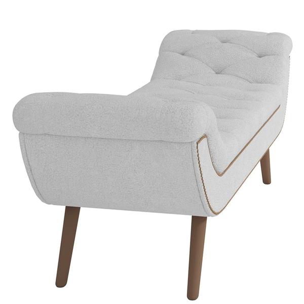 Imagem de Cabeceira Cama Box Casal 140cm Provença e Recamier Veneto P02 Bouclé Branco - Mpozenato