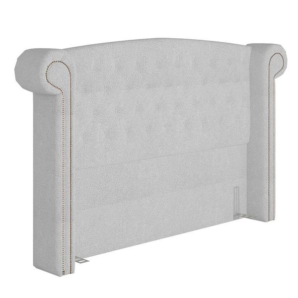 Imagem de Cabeceira Cama Box Casal 140cm Provença P02 Bouclé Branco - Mpozenato