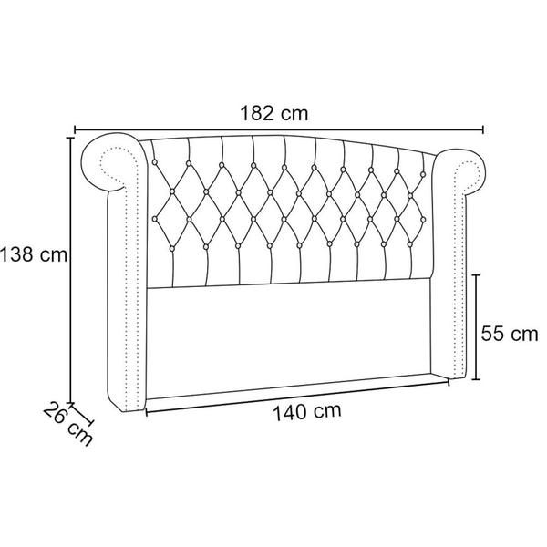 Imagem de Cabeceira Cama Box Casal 140cm Provença P02 Veludo Verde Musgo - Mpozenato