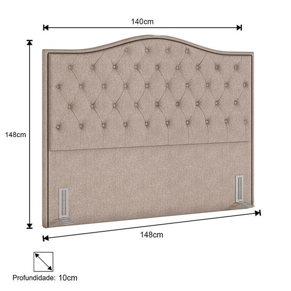 Imagem de Cabeceira Cama Box Casal 140cm Siena P02 Linho Areia - Mpozenato