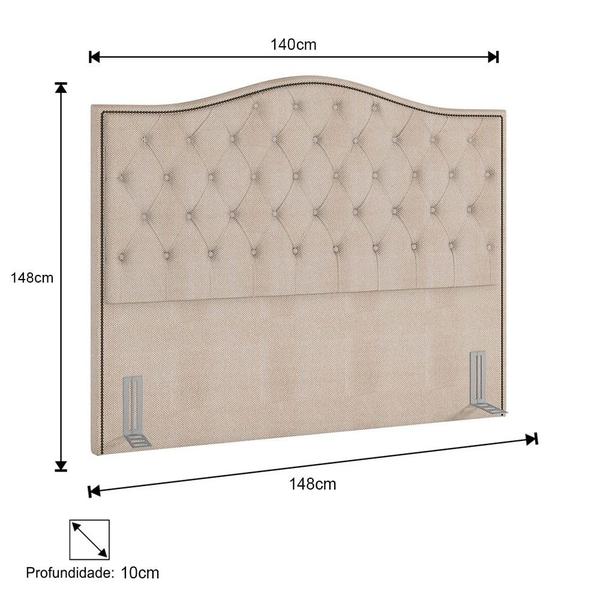 Imagem de Cabeceira Cama Box Casal 140cm Siena P02 Linho Bege Cru - Mpozenato