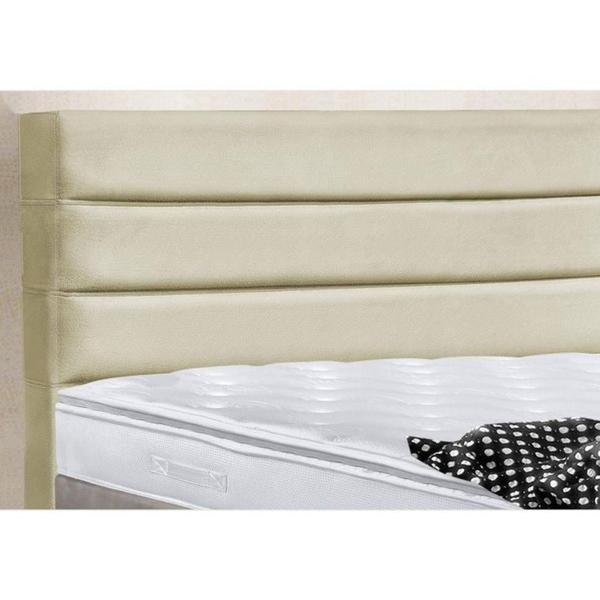 Imagem de Cabeceira Cama Box Casal 140cm Turim Suede Bege - Havai