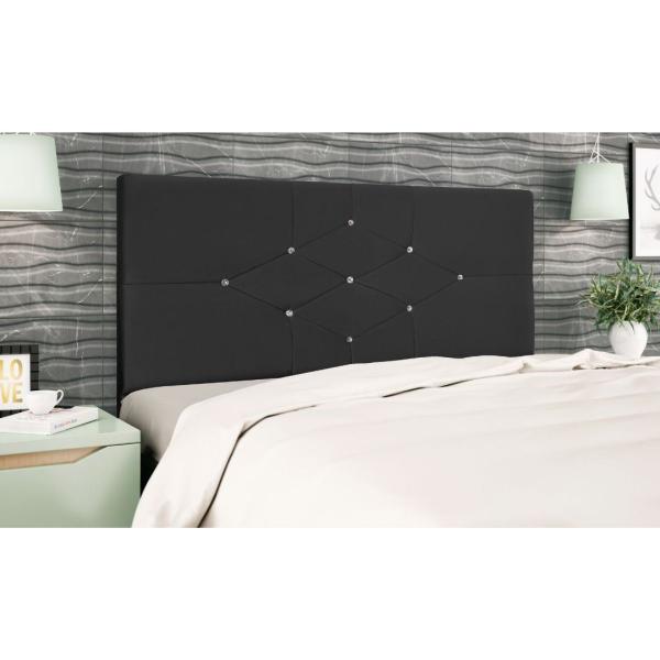 Imagem de Cabeceira Cama Box Casal 140cm Virgínia Suede Preto E-Frame