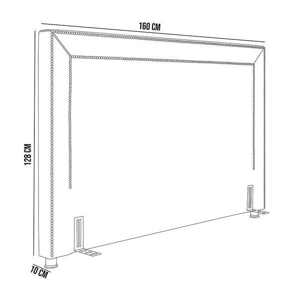 Imagem de Cabeceira Cama Box Casal 160 cm P05 Berlim Veludo Preto - Lyam