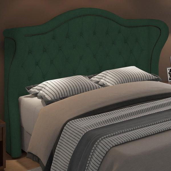 Imagem de Cabeceira Cama Box Casal 160 cm P05 Lisboa Bouclê Verde - Lyam Decor