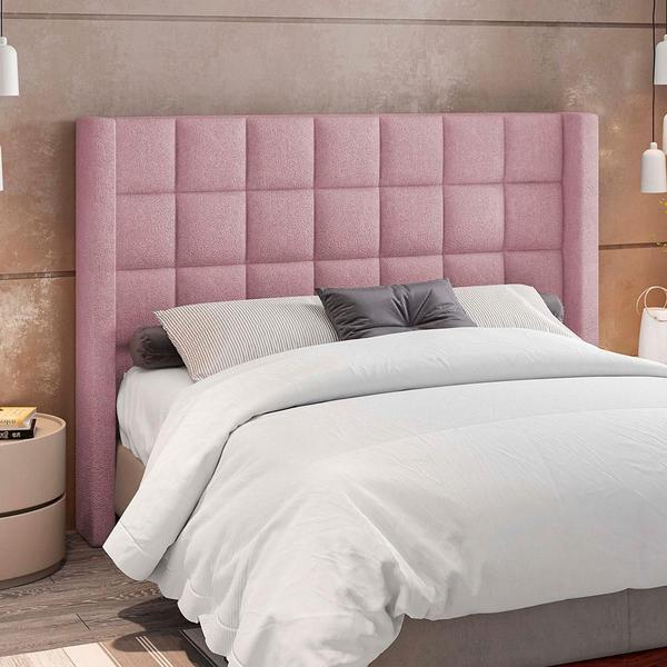 Imagem de Cabeceira Cama Box Casal 160 cm P05 Paris Bouclê Rosê - Lyam Decor