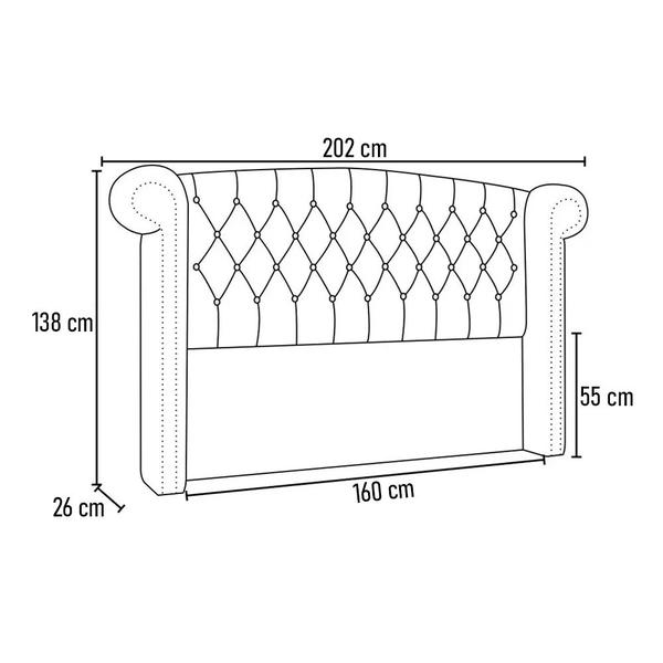 Imagem de Cabeceira Cama Box Casal 160 cm P05 Sofia Bouclê Bege - Lyam Decor