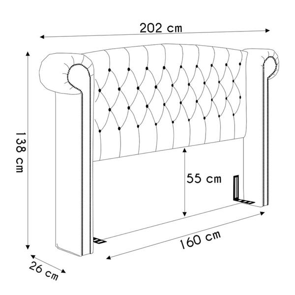 Imagem de Cabeceira Cama Box Casal 160cm Provença P02 Facto Pérola - Mpozenato