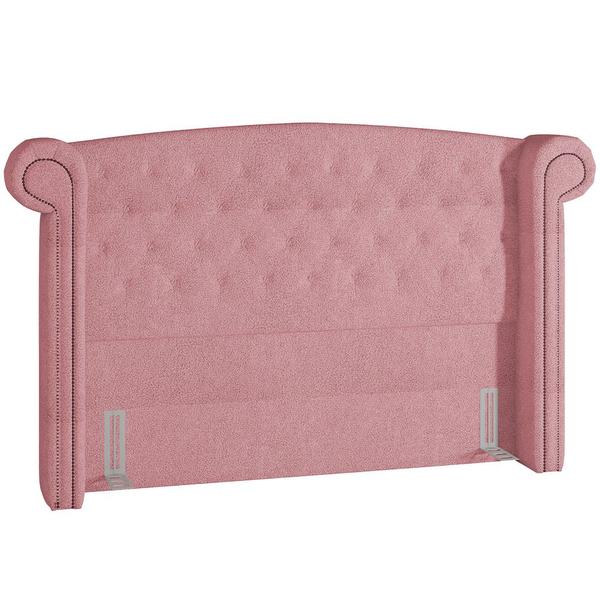 Imagem de Cabeceira Cama Box Casal 195 cm Sofia Bouclê Rosê - Lyam Decor