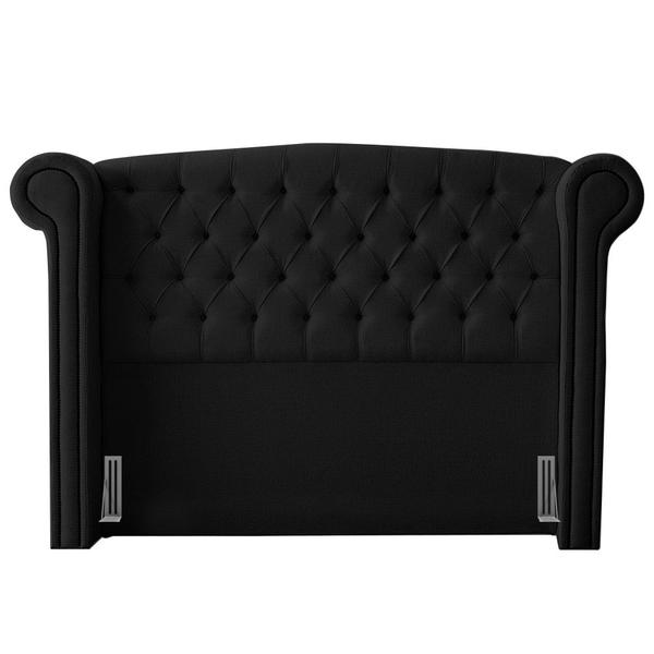 Imagem de Cabeceira Cama Box Casal Adelle 140cm Com Frame Suede Preto - Abmaza