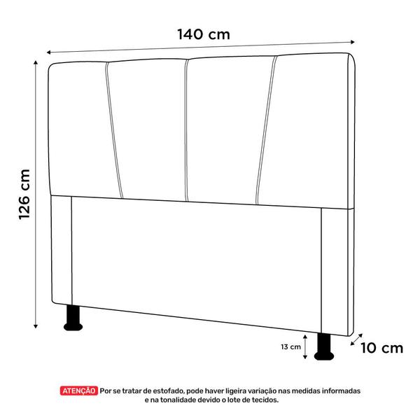 Imagem de Cabeceira Cama Box Casal Amber 140cm Estofada Linho Cinza Claro - Abmaza