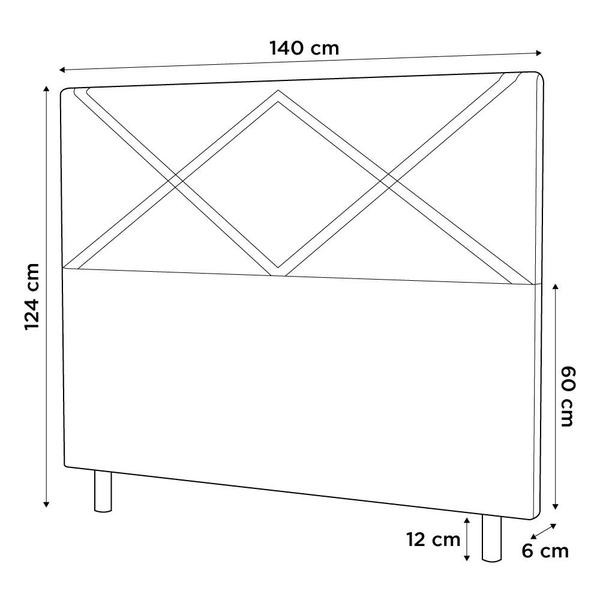 Imagem de Cabeceira Cama Box Casal Cairo 140cm Suede Bege - Desk Design