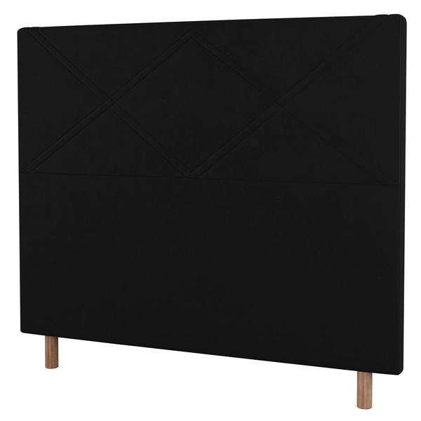 Imagem de Cabeceira Cama Box Casal Cairo 140cm Suede Preto - Desk Design