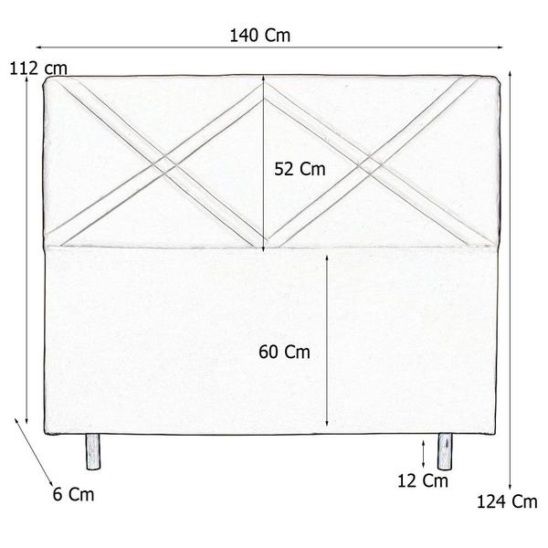 Imagem de Cabeceira Cama Box Casal Caribe 140 Cm Suede Preto  - MV Estofados Shop